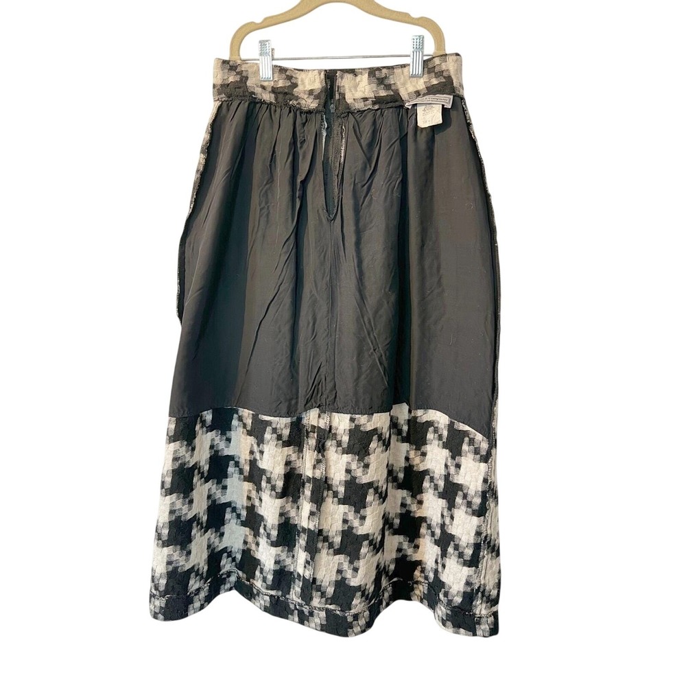 Vintage Norton & Company Houndstooth Midi Skirt w/ Pockets Women XS Office Siren - Picture 3 of 12
